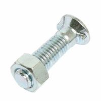 M12 x 55 Oval Twin Nibbed Plated High Tensile Plough Bolt & Nut