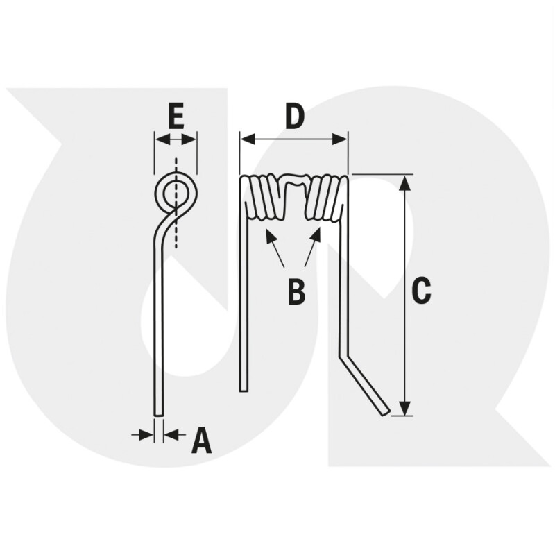 Haybob Tine Wide L.H. (blue)