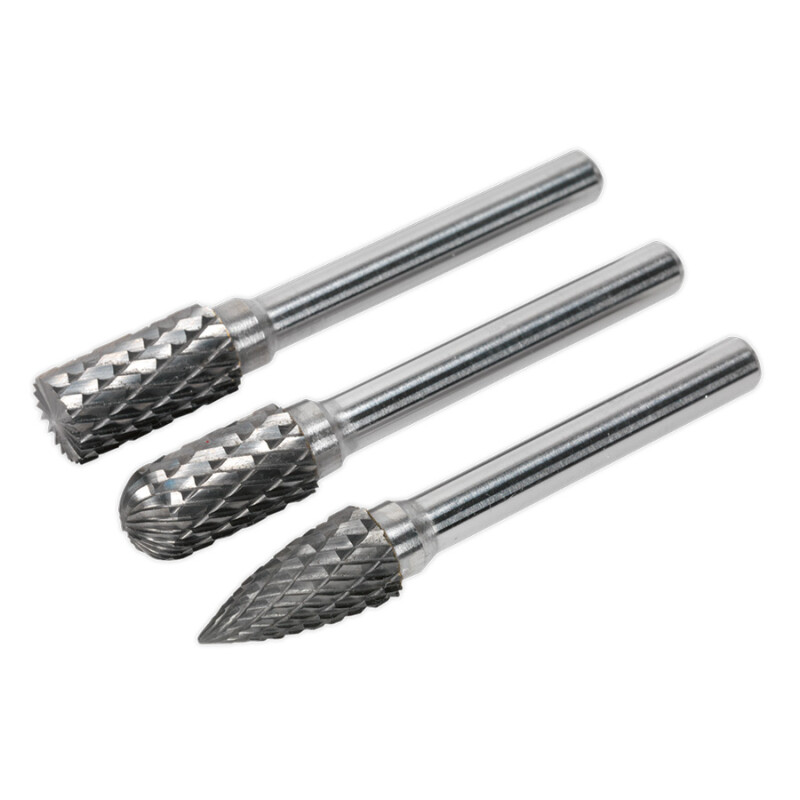Tungsten Carbide Rotary Burr Set (3 Piece, Ø10mm)