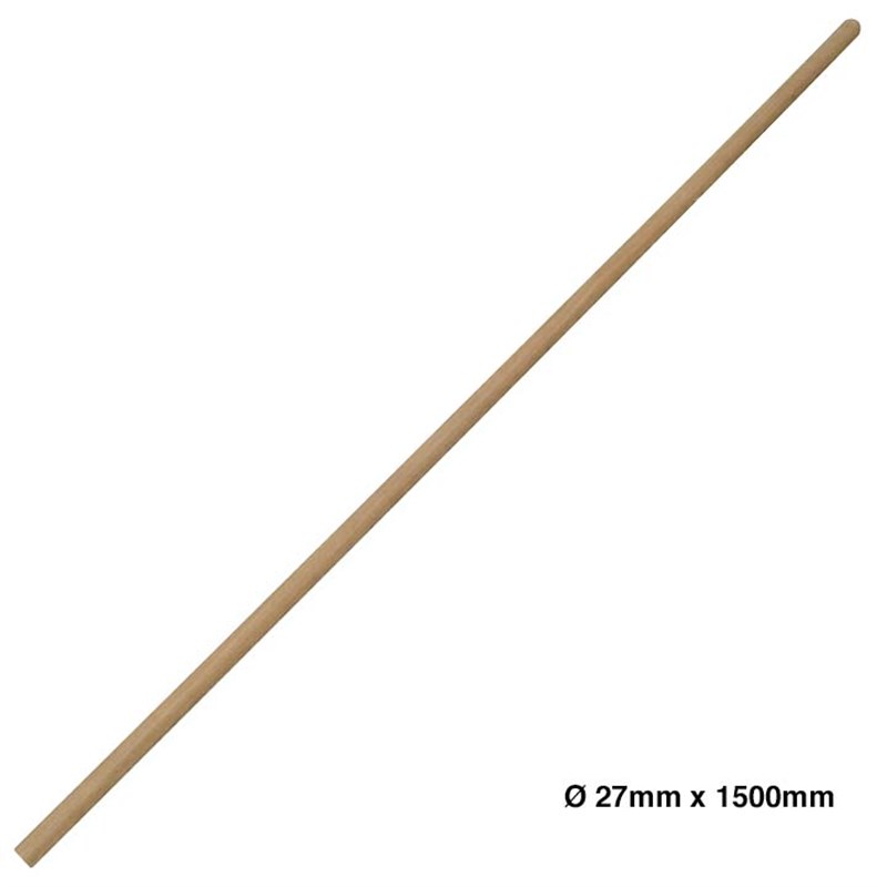 27mm x 1500mm Wooden Brush Shaft 