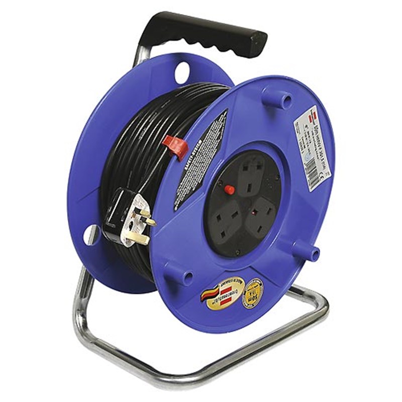 50m (164ft) Heavy Duty Cable Reel with safety cut-out, 230 volt