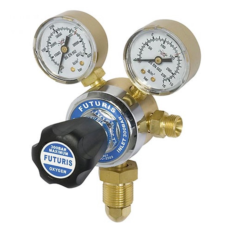 Single Stage Oxygen Regulator c/w gauges