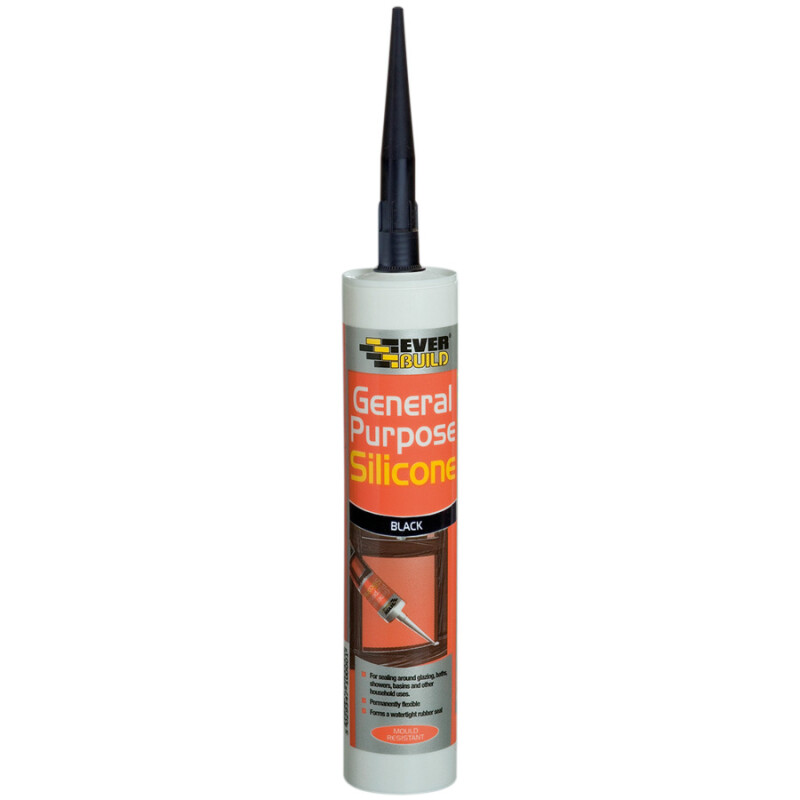 Black General Purpose Silicone Sealant, 280ml cartridge, Single
