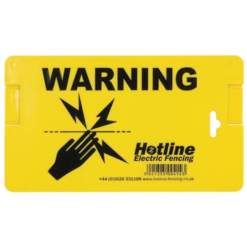 'Warning Electric Fence' Hook-on Safety Sign (pk 5)