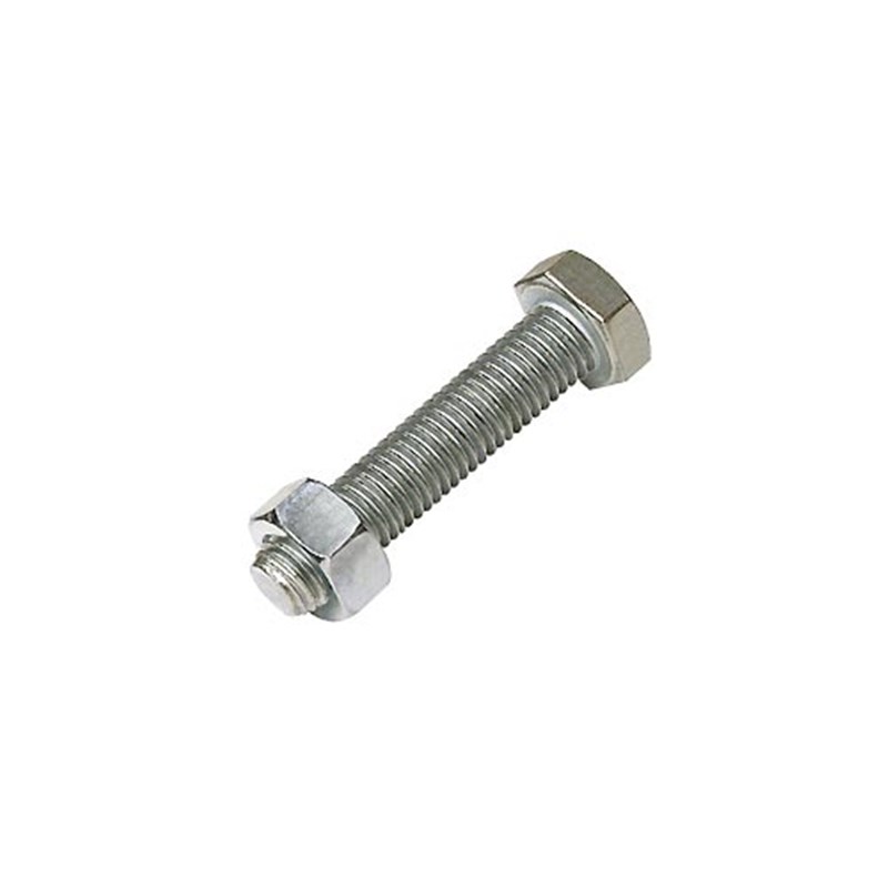 M8 x 40 Plated High Tensile Set Screw and Nut (Pk 30)