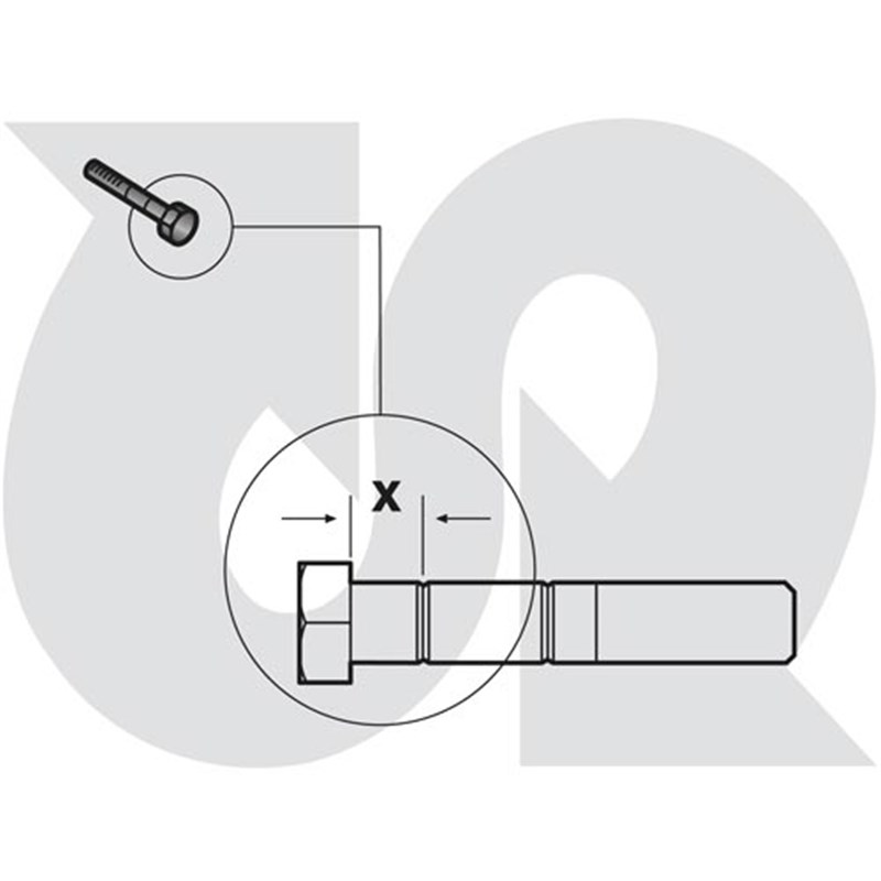 M16 x 100mm Shear Bolt (for Flatlift square bossed hinge)