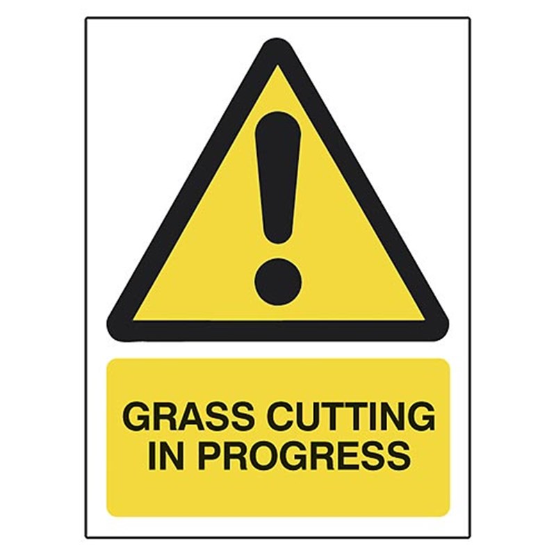 'GRASS CUTTING IN PROGRESS' Safety Sign