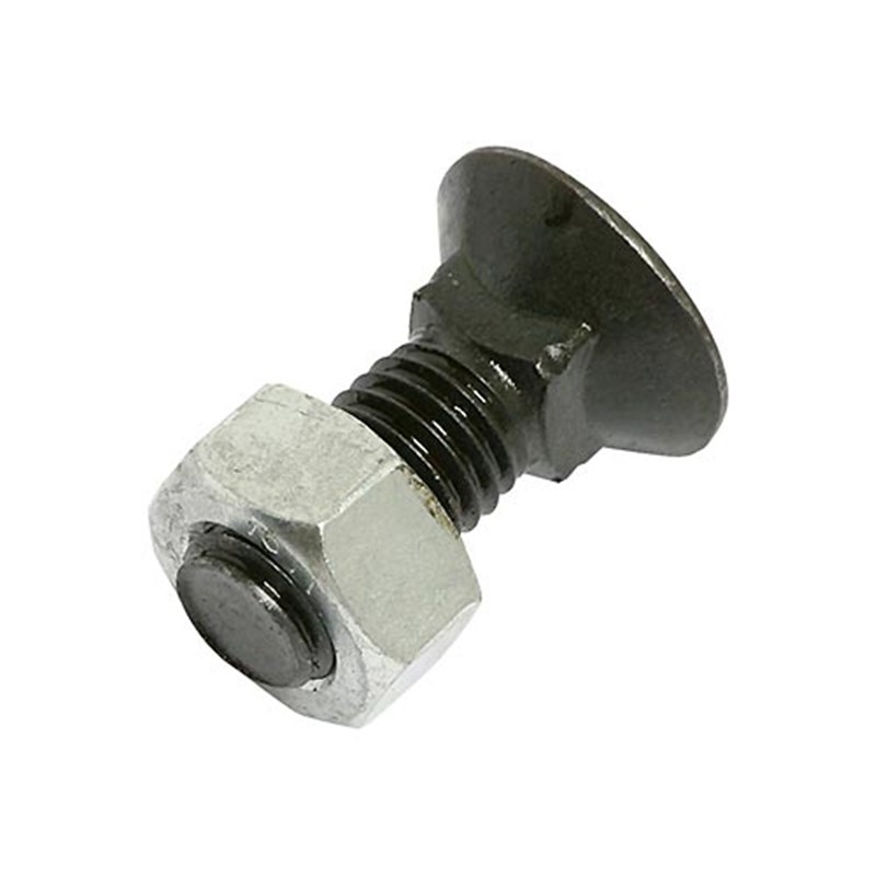 M12 x 25 Plated High Tensile Plough Bolt & Nut (Pk 10)