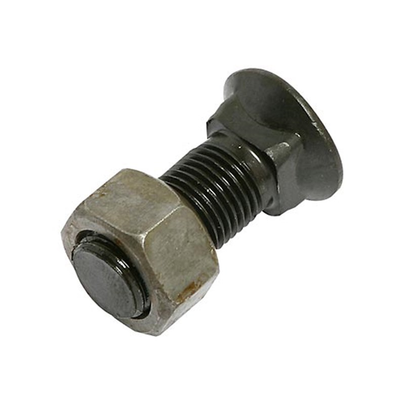 M12 x 35 Shallow Head Plated High Tensile Plough Bolt & Nut