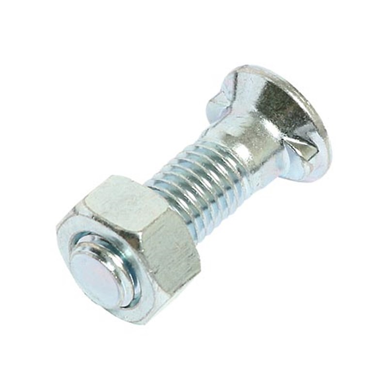 M20 x 60 Oval Twin Nibbed Plated High Tensile Plough Bolt & Nut (Pk 10)