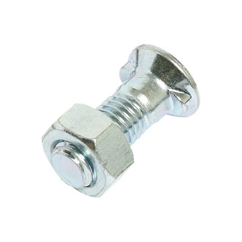 M12 x 40 Oval Twin Nibbed Plated High Tensile Plough Bolt & Nut