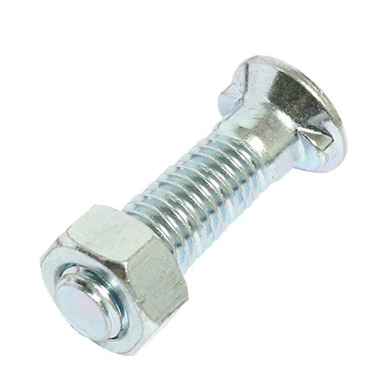 M12 x 60 Oval Twin Nibbed Plated High Tensile Plough Bolt & Nut