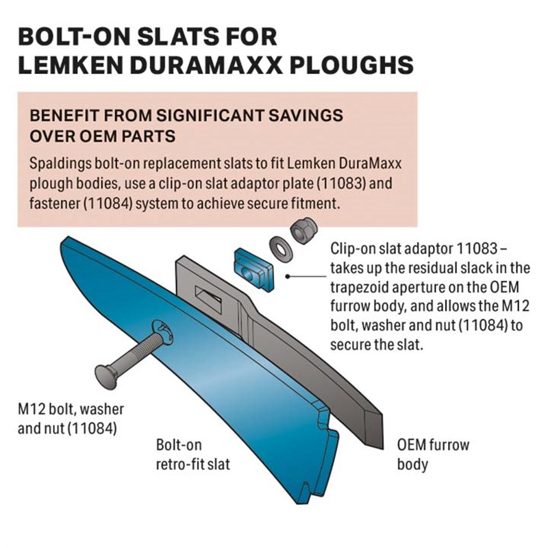 3rd Slat, Bolt-on R.H. (to fit Lemken CS40/W40 DuraMaxx)