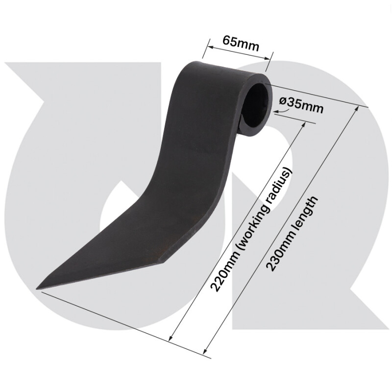 230mm Angled Haulm Topper Blade R.H. (to fit GRIMME as OEM: 089.00411)