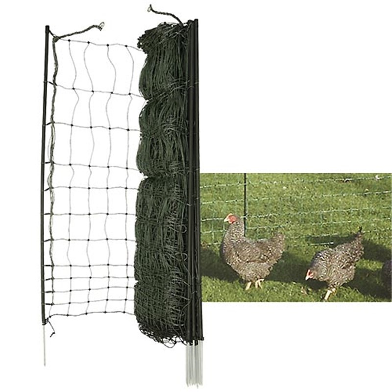 Electric Poultry Netting, 50m x 110cm c/w 15 posts