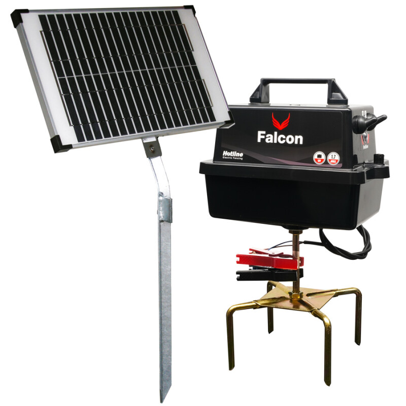 Hotline Falcon Solar 1.7 joule 12v Battery Fencer c/w Solar Panel (47HLB500 & 47SP10W-S)