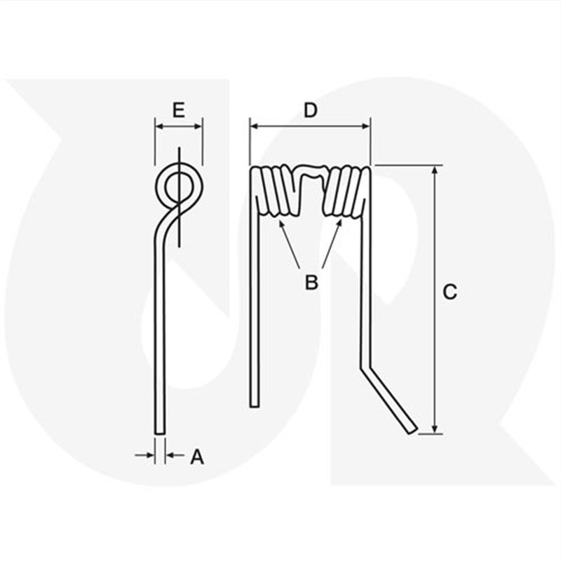 Volto Tedder Tine, 390mm long