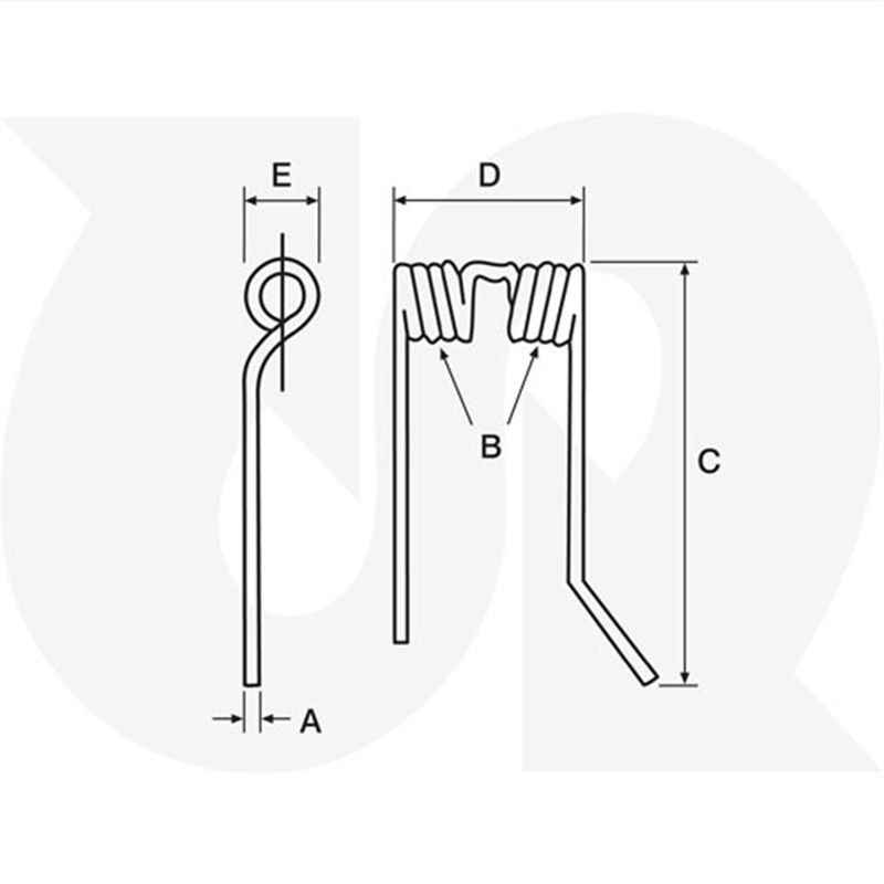 Eurotop Silage Rake Tine, 580mm long