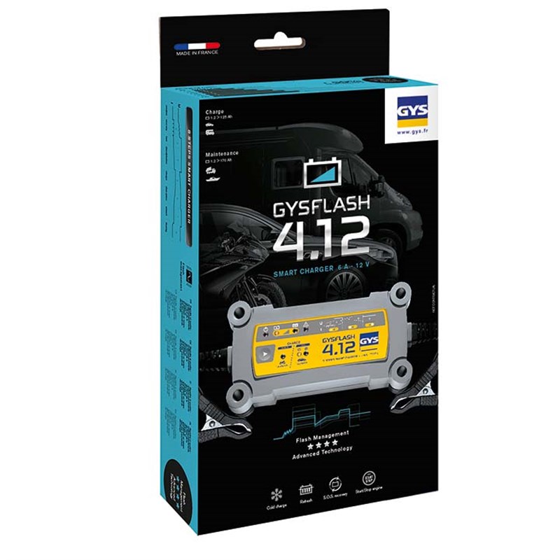 GYSFLASH 4.12 12V Smart Battery Charger (230 volt)