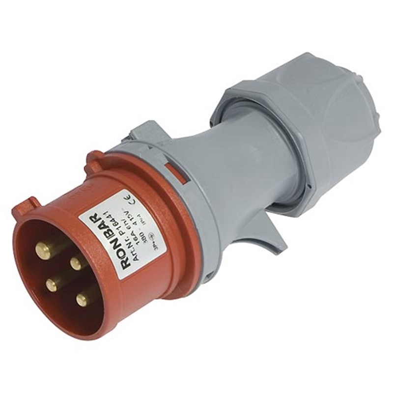 4 pin 380 - 415v, 16 amp, Male Fitting Plug