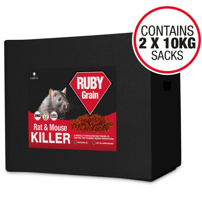 RUBY Loose Whole Grain Rat Poison (Difenacoum), 20kg