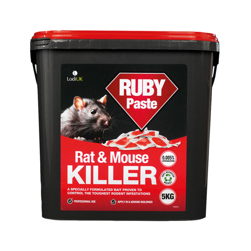 RUBY Soft Paste Sachet Rat Poison (Difenacoum), 5kg