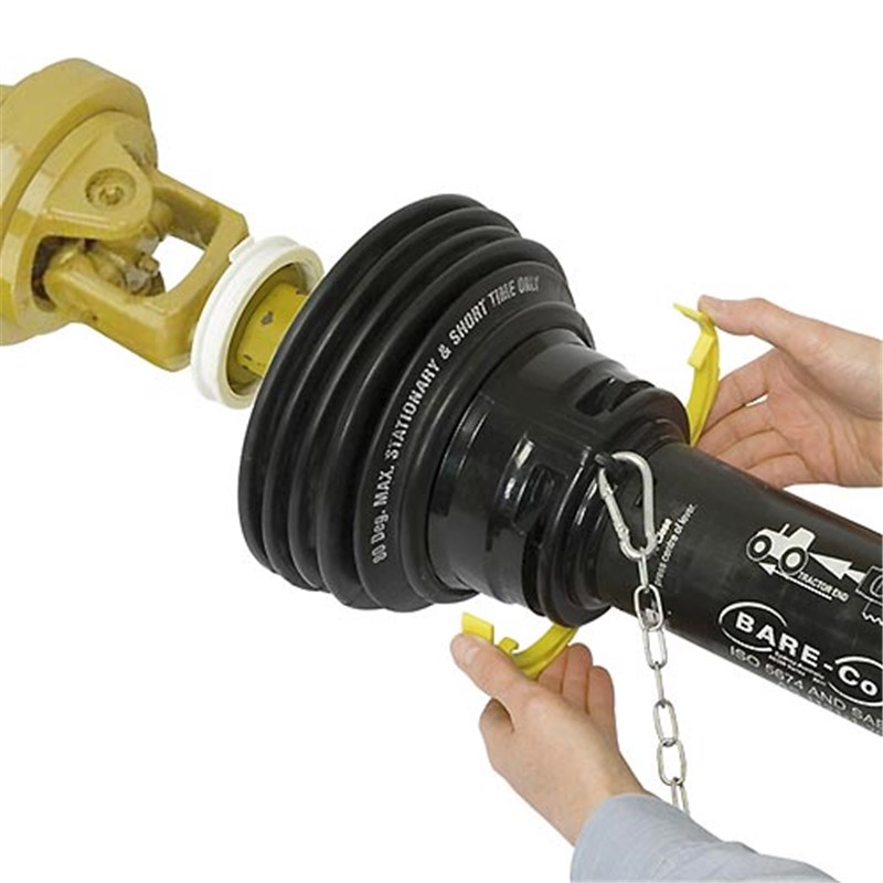 BARE-Co Wide-Angle PTO Guard. Fits 76 – 126mm wide yokes. Closed length: 1500mm