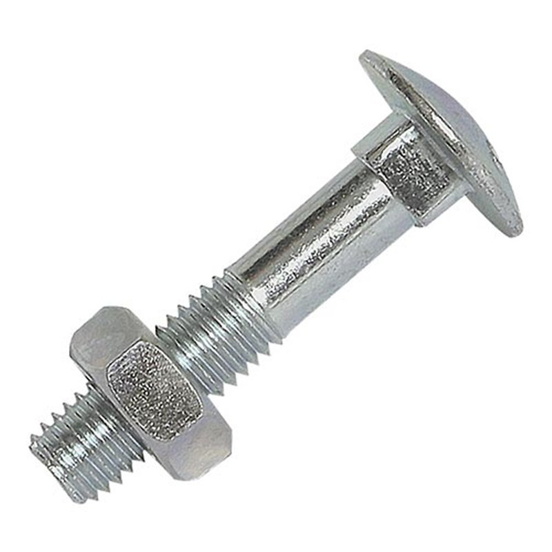 M10 x 50mm HT Carriage Bolt & Nut, 8.8 grade (Pk 10)