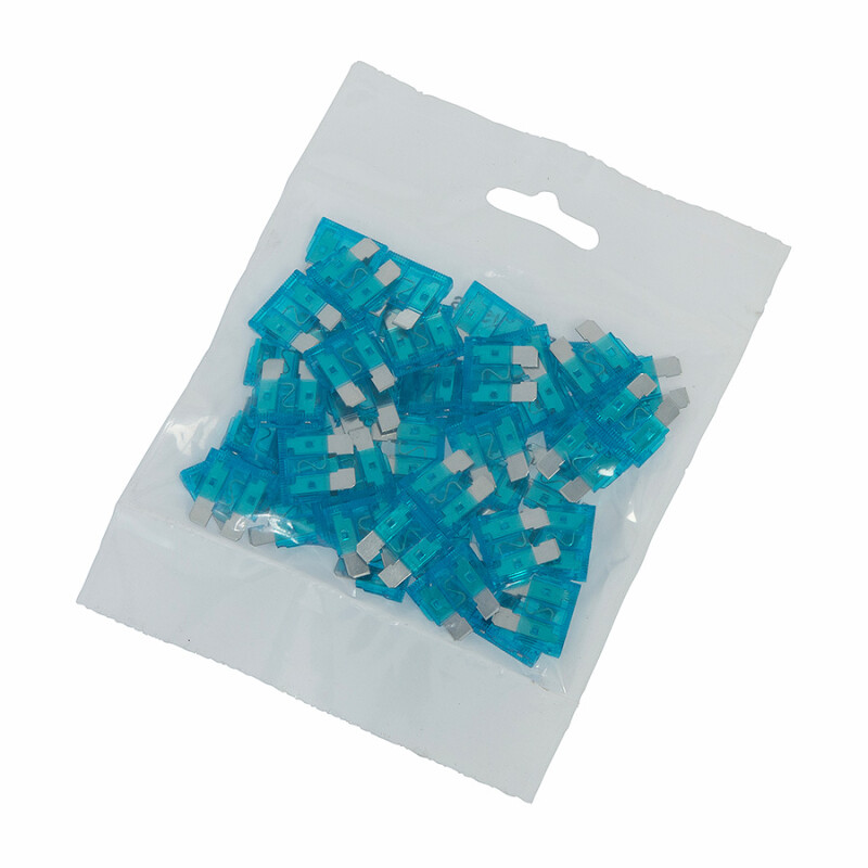 15 Amp Standard Blade Fuse (Blue), Pk 50