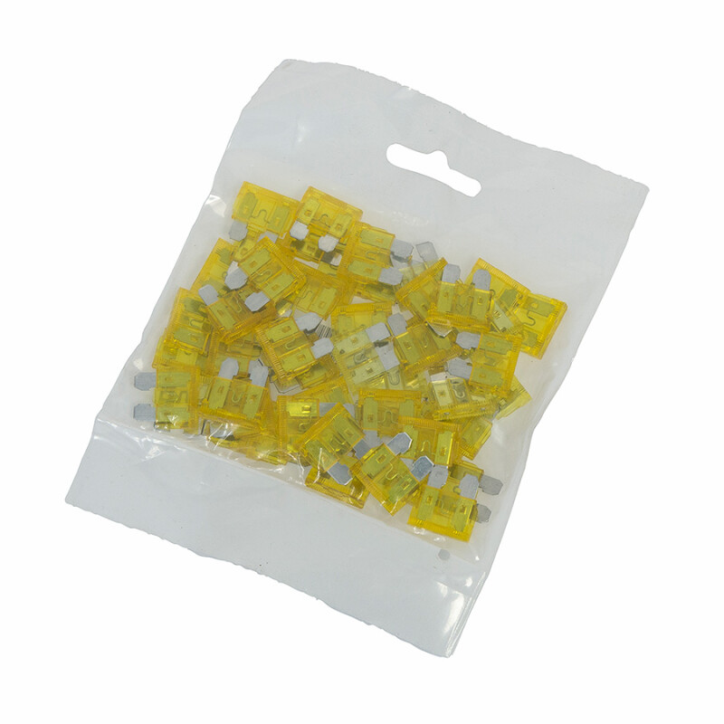 20 Amp Standard Blade Fuse (Yellow), Pk 50