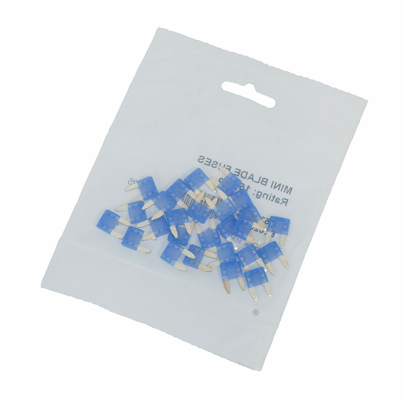 15 Amp Mini Blade Fuse (Blue), Pk 25