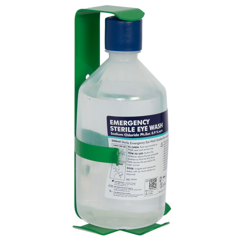 Sterile Eye Wash, 500ml Bottle with Bracket