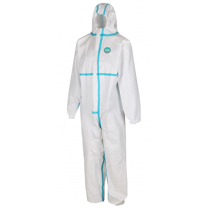 Ultimate DB40 Microporous Protective Coverall Type 4/5/6 - White with Hood, Medium