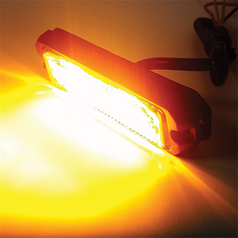 12/24v 4 LED Slimline Amber Light Head (26 Flash Patterns) 