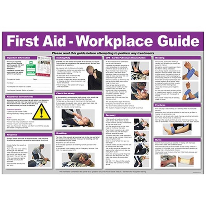 Workplace First Aid Guide Poster 840 x 590mm