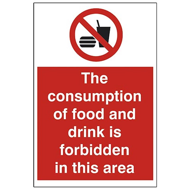 Food And Drink Forbidden Sign 200 x 300 x 1mm