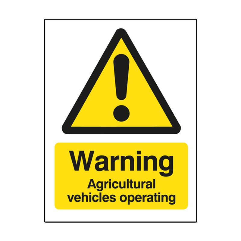 Agricultural Vehicles Operating Sign 300 x 400 x 3mm