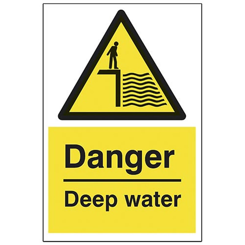 Danger Deep Water Sign 200 x 300 x 1mm