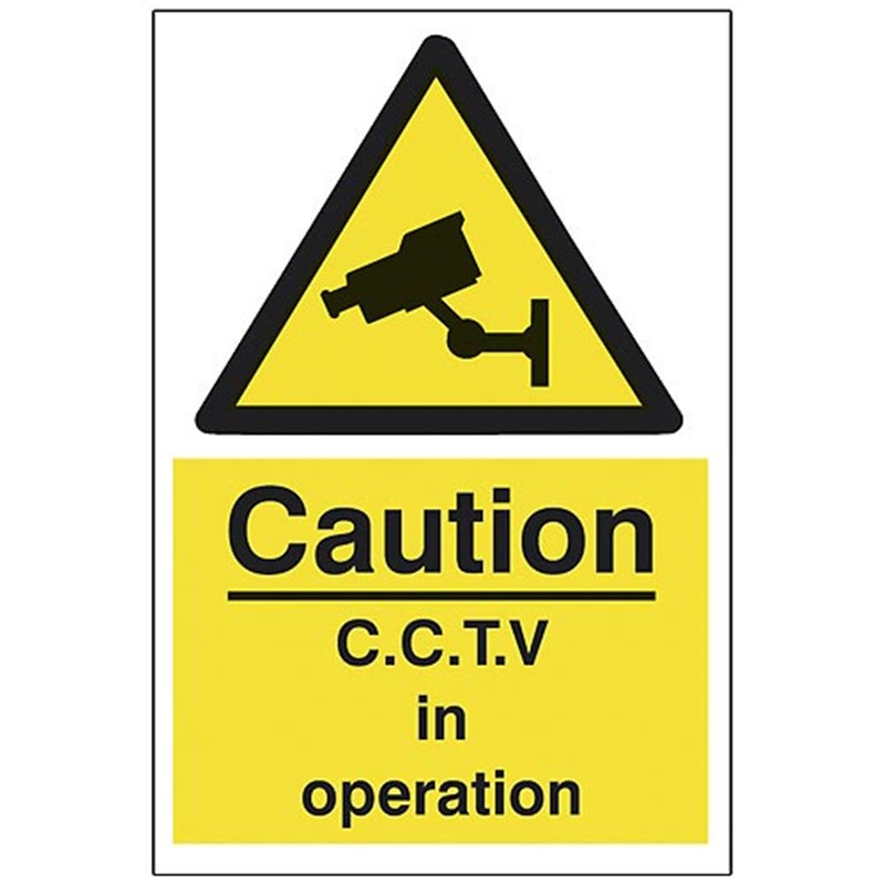 Caution CCTV In Operation Sign 200 x 300 x 1mm