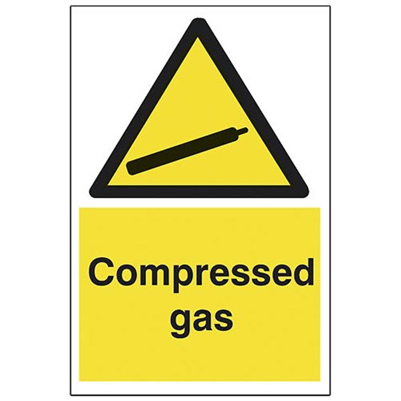 Compressed Gas Sign 200 x 300 x 1mm