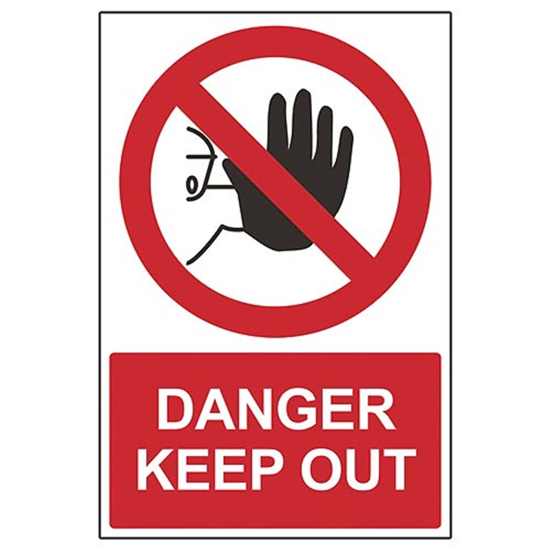 'Danger Keep Out' Safety Sign (400 x 600 x 4mm Correx)