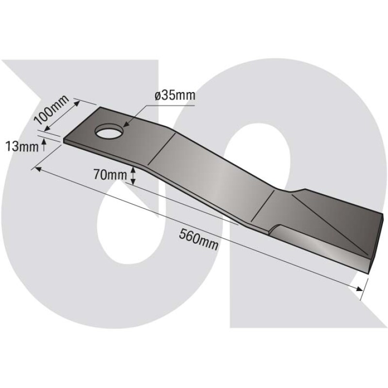 Topper Blade R.H. Clockwise, 560mm (to fit McCONNEL SR15 / BOMFORD Cutlass 460)