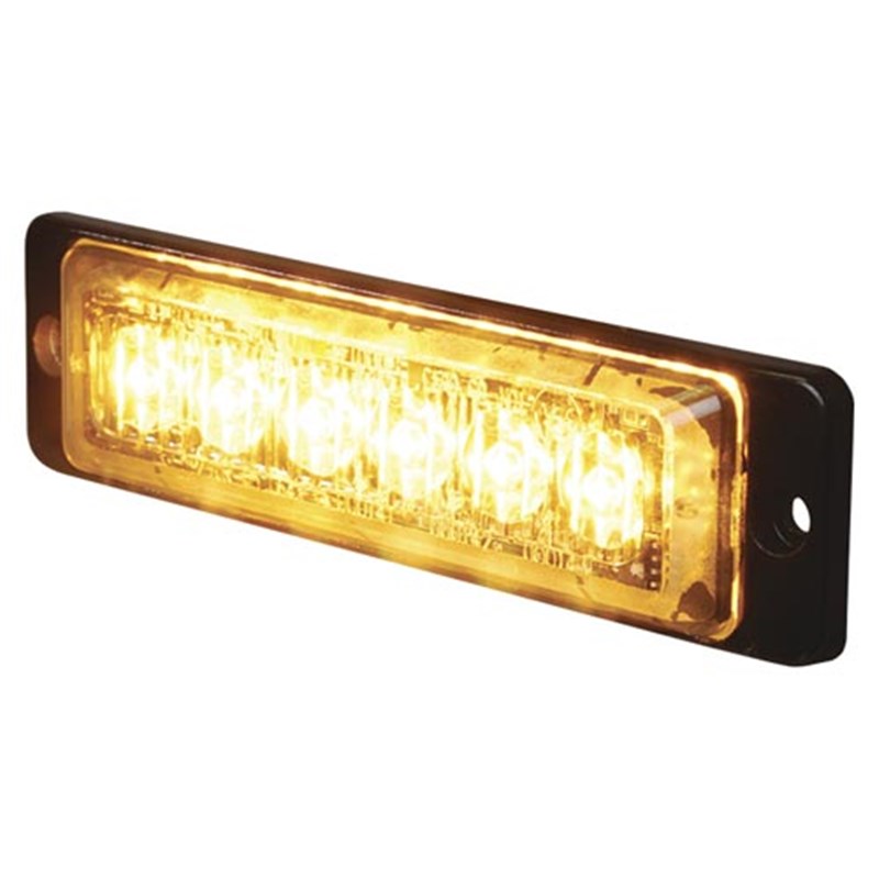 12/24V AMBER High Intensity 6 LED Slimline Warning Light