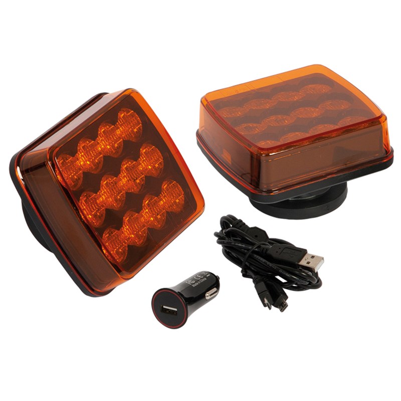 Magnetic Re-chargeable LED Amber Warning Light Kit