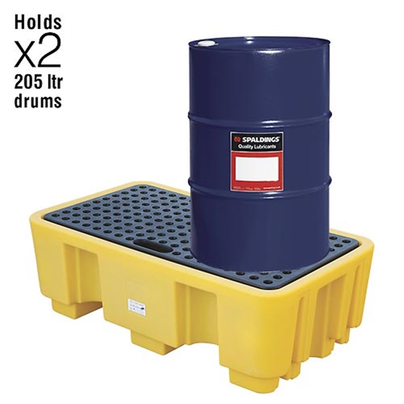 2 x 205 ltr Drum Polyethylene Spill Pallet