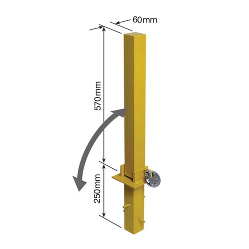 Fold Down Security Post c/w lock