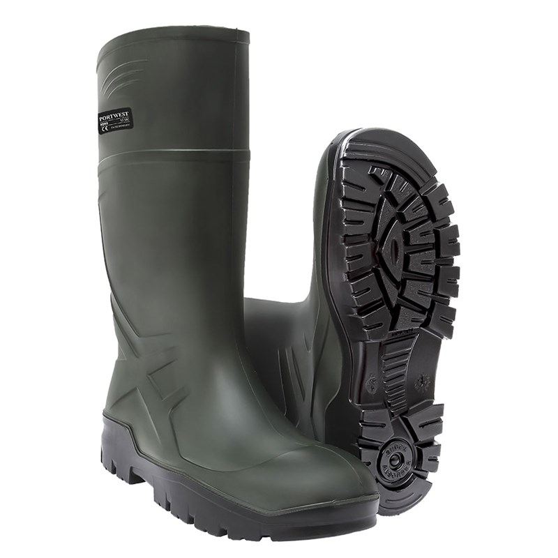 Portwest FD90 PU Non-Safety Wellingtons - Green, Size 7