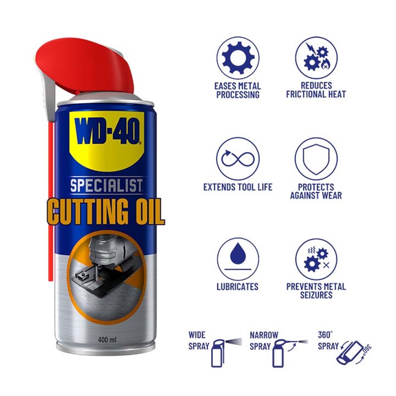 WD40® Specialist MultiPurpose Cutting Oil with Smart Straw, 400ml Aerosol