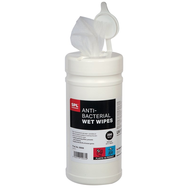 Anti-Bacterial Wet Wipes (Tub of 200 wipes)