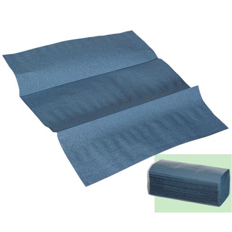 Blue 1-Ply Paper Hand Towels (230 x 240mm), (Pk 12 x 224)